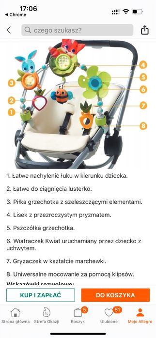 Pałąk tiny love łuk do wózka