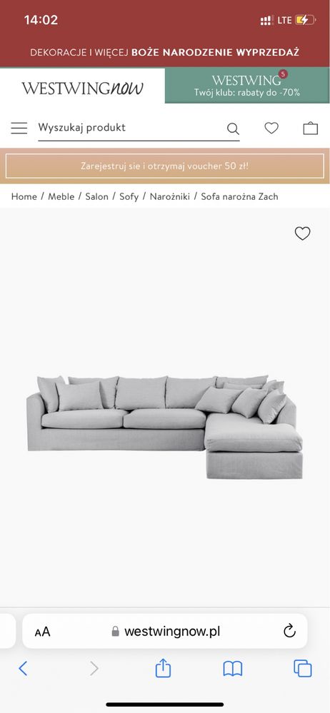 Sofa narożna Zach Westwing