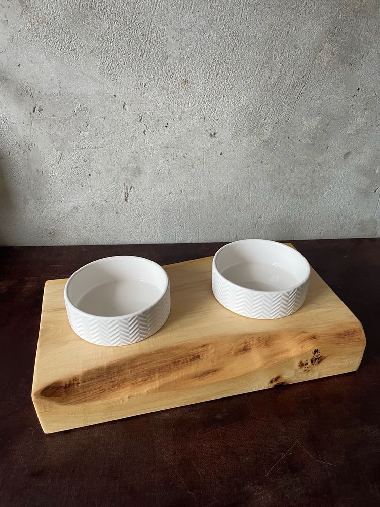 Wood BOWL годівничка для кота, миска для кота, деревяна підставка