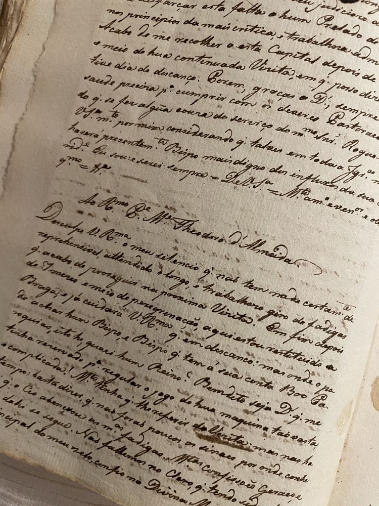 Manuscrito antigo - Dom Frei Caetano Brandão, Arcebispo de Braga