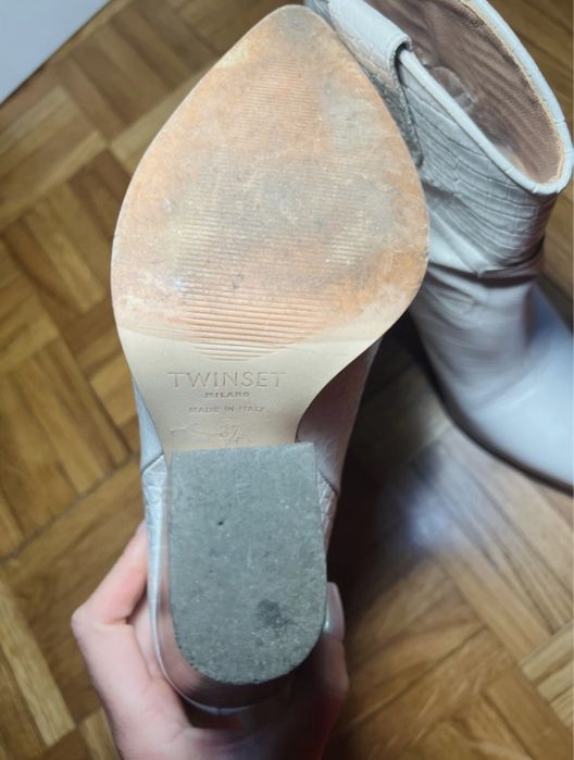 Texanas couro genuíno Twinset