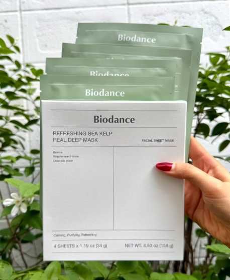 Biodance Refreshing Sea Kelp Real Deep Mask Kojąco-Nawilżająca 4szt