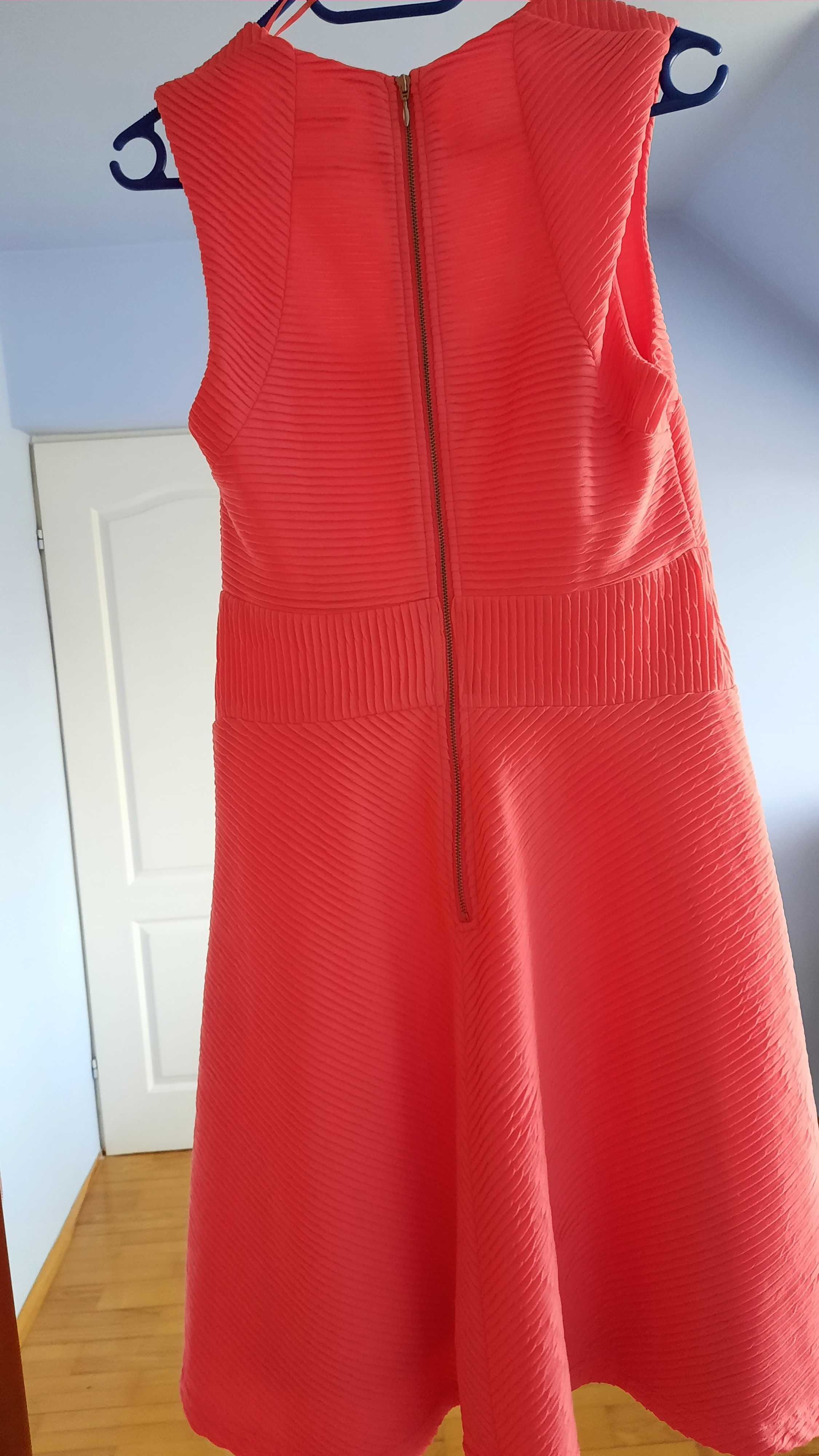 Neonowa sukienka 38 firmy Orsay na chrzest, komunię, wesele