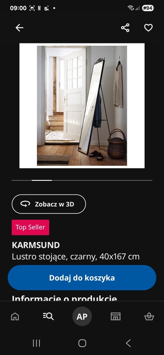 Lustro stojące Ikea