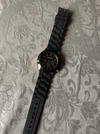 Zegarek czarny, gumowa bransoletka