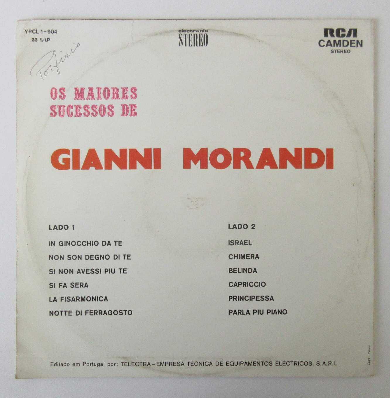 GIANNI MORANDI - Os Maiores Sucessos De Gianni Morandi (LP)