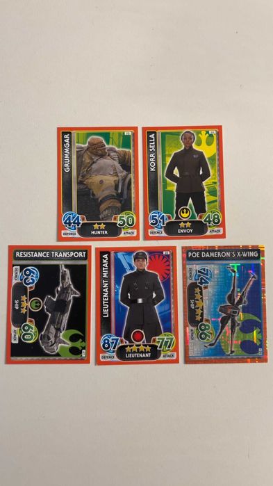 Star Wars Force Attax Extra Grummgar Korr Sella Mitaka Poe X-Wing