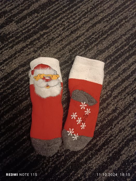 Skarpetki antypoślizgowe z ABS świąteczne grube