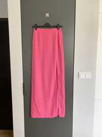 H&M długa różowa spódnica z rozcięciem 34