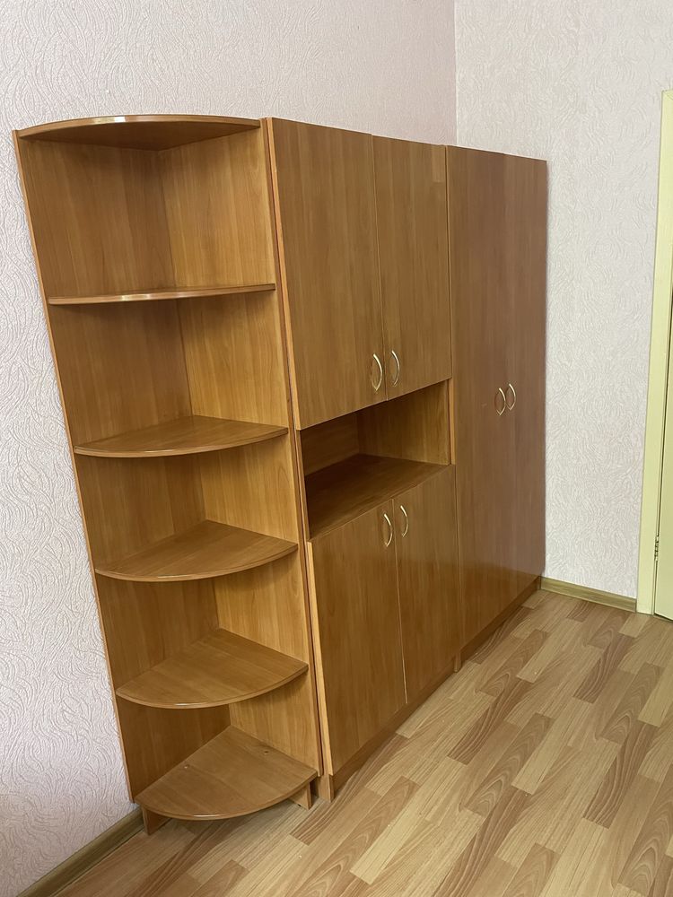 Містка шафа з полицями та місцем для вішаків