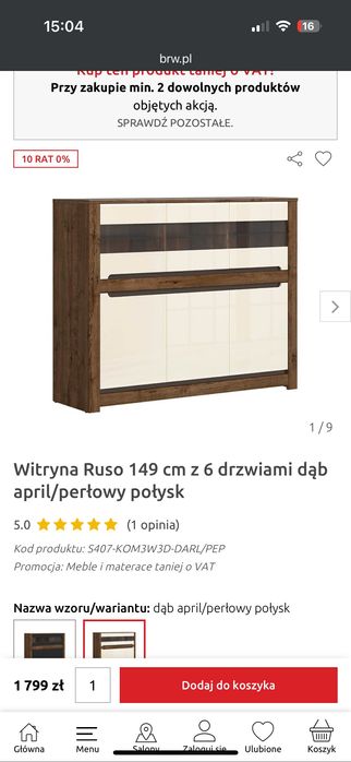 Meble brw ruso regał + komoda