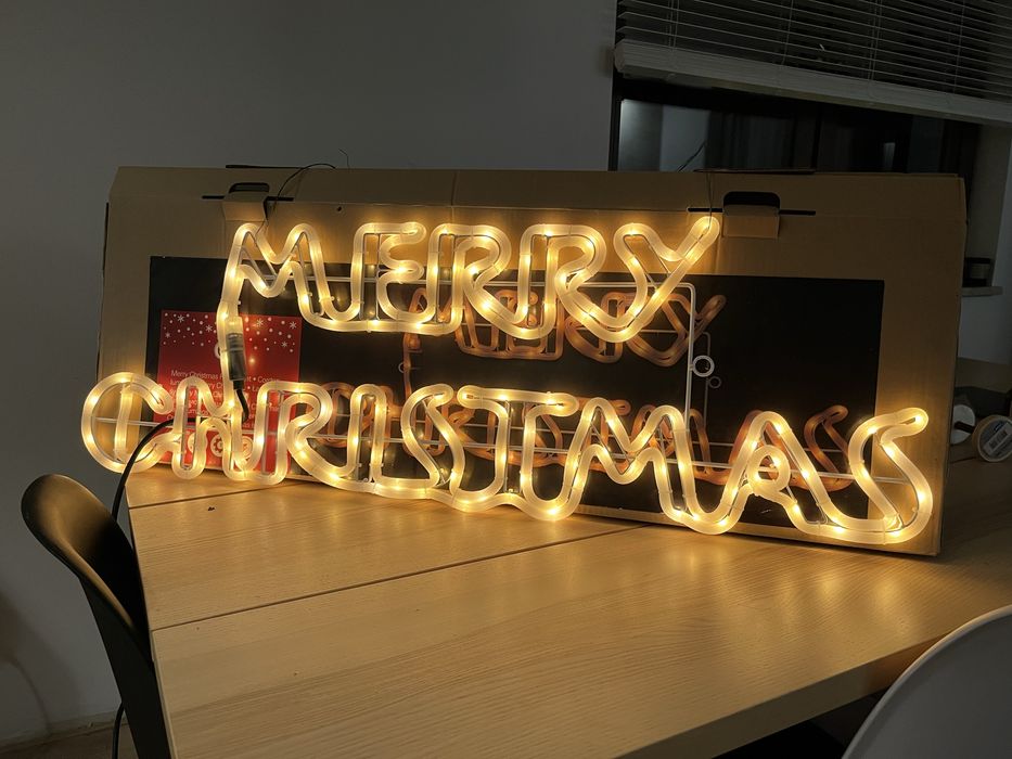 Merry Christmas napis świecący neon święta ozdoba