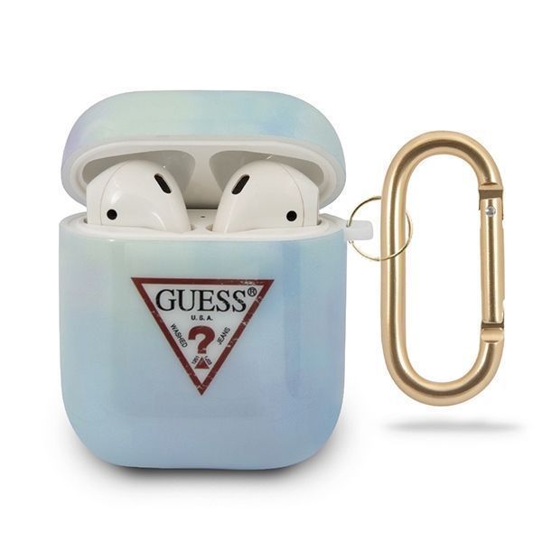 Guess Etui na AirPods z kolekcji Tie & Dye - Niebieski