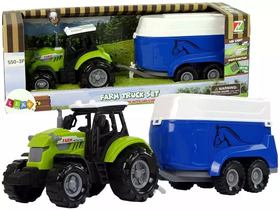 Traktor z przyczepka dla konia. Leantoys. Nowy Produkt