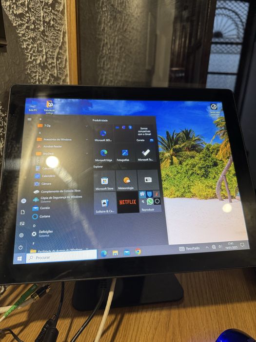 Sistema faturacao POS completo (ecrã tatil + impressora + acessorios)