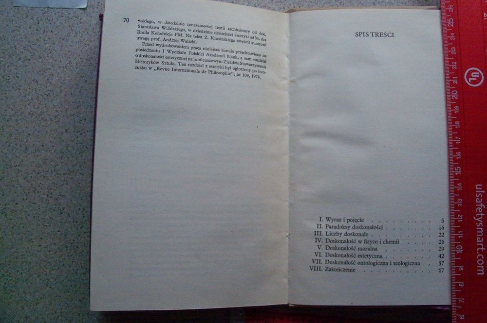 Książka "O Doskonałości"Władysław Tatarkiewicz 1976 wyd.I