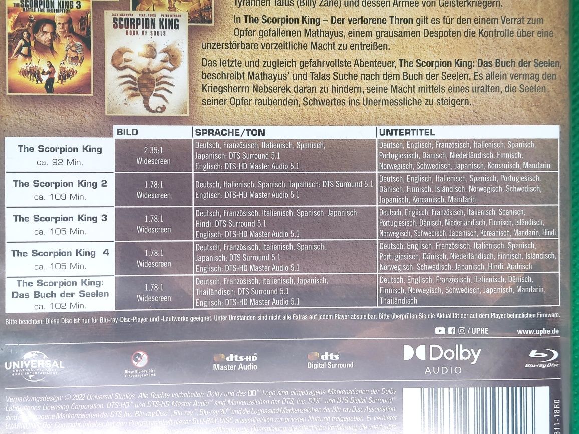 Scorpion King 5 filmów Blu-ray Król Skorpion