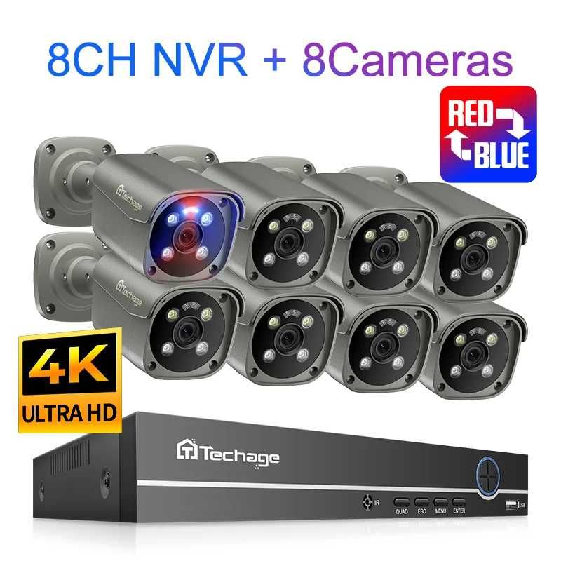 Kit Vigilância POE 8 Câmaras 8MP • Resolução 4K • IP67 • Visão Noturna