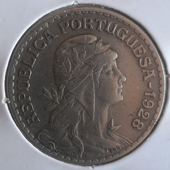 1 escudo 1928 e 1929  alpaca