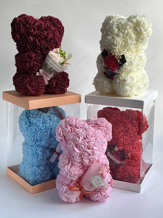 Ведмедик з троянд в колбі / Подарунковий набір / Панда / Випускний