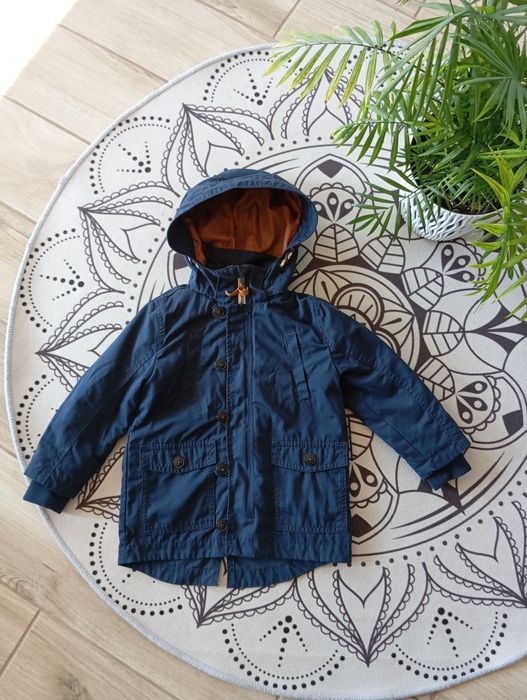 Przejściowa ocieplana kurtka parka chłopięca H&M rozmiar 110