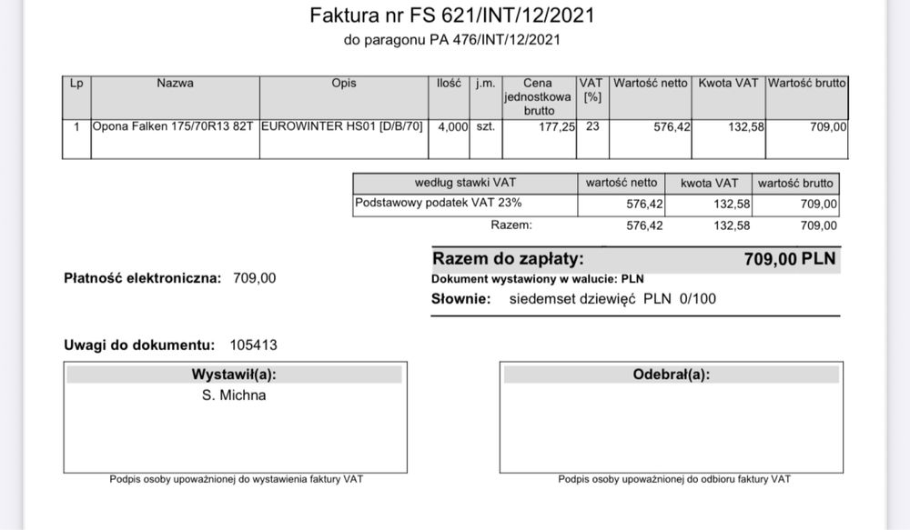 Opony Koła Falken 175/70R13 82T EUROWINTER HS01