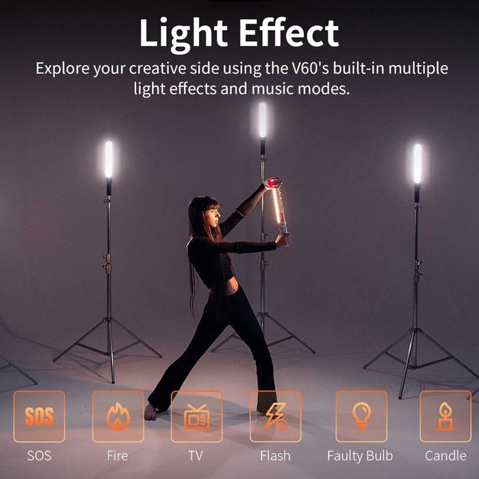 Zhiyun Fiveray V60 LED Light Wand Combo | SELADO | 3 ANOS DE GARANTIA