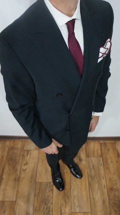 Garnitur Dwurzędowy Próchnik Wełna Rozmiar 48 Kolor Granatowy Głęboki