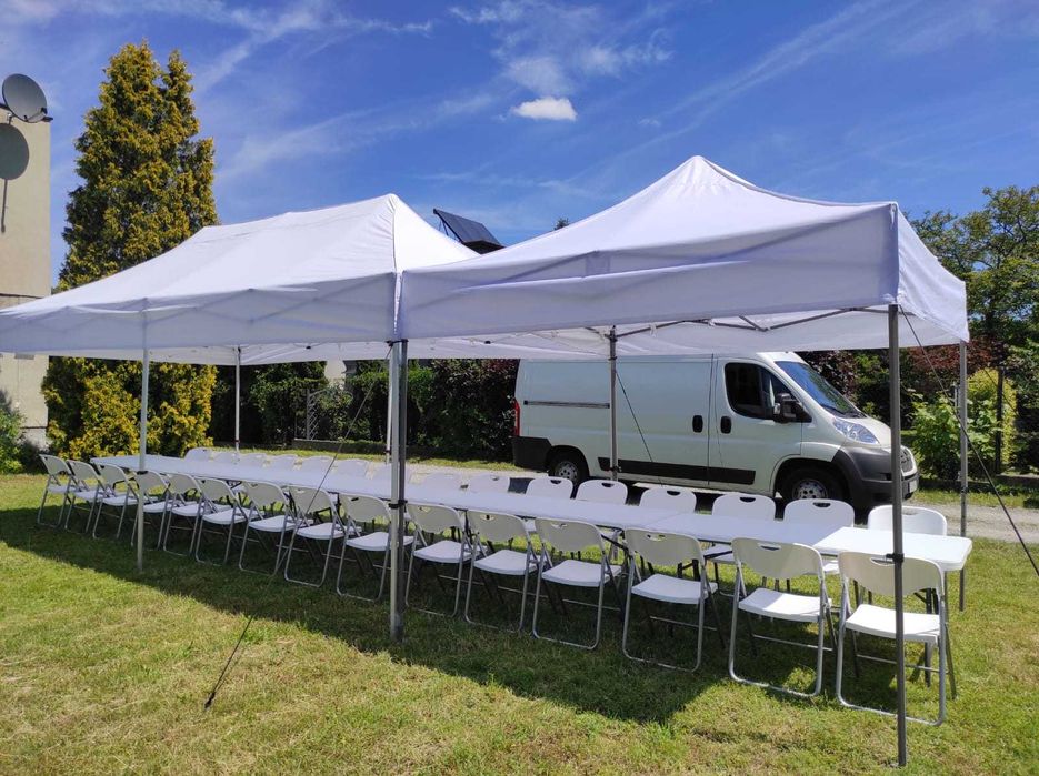 Wynajem namiotów plenerowych, stołów, krzeseł, zastawy