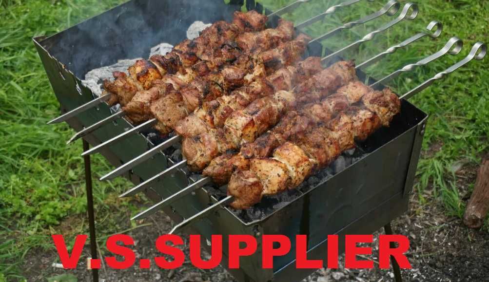 Grill na szaszłyki szampury 8 szt mangał 29x43