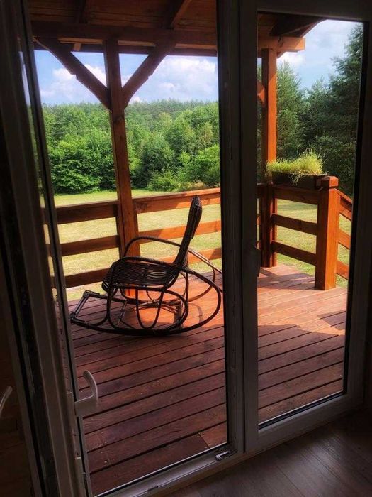 Domek drewniany z tarasem 4-6 osób blisko jeziora