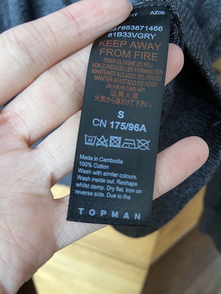 Nowy sweter męski ciemnoszary 100% bawełna