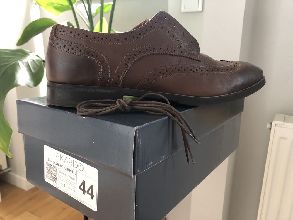 Eleganckie skórzane buty męskie 44