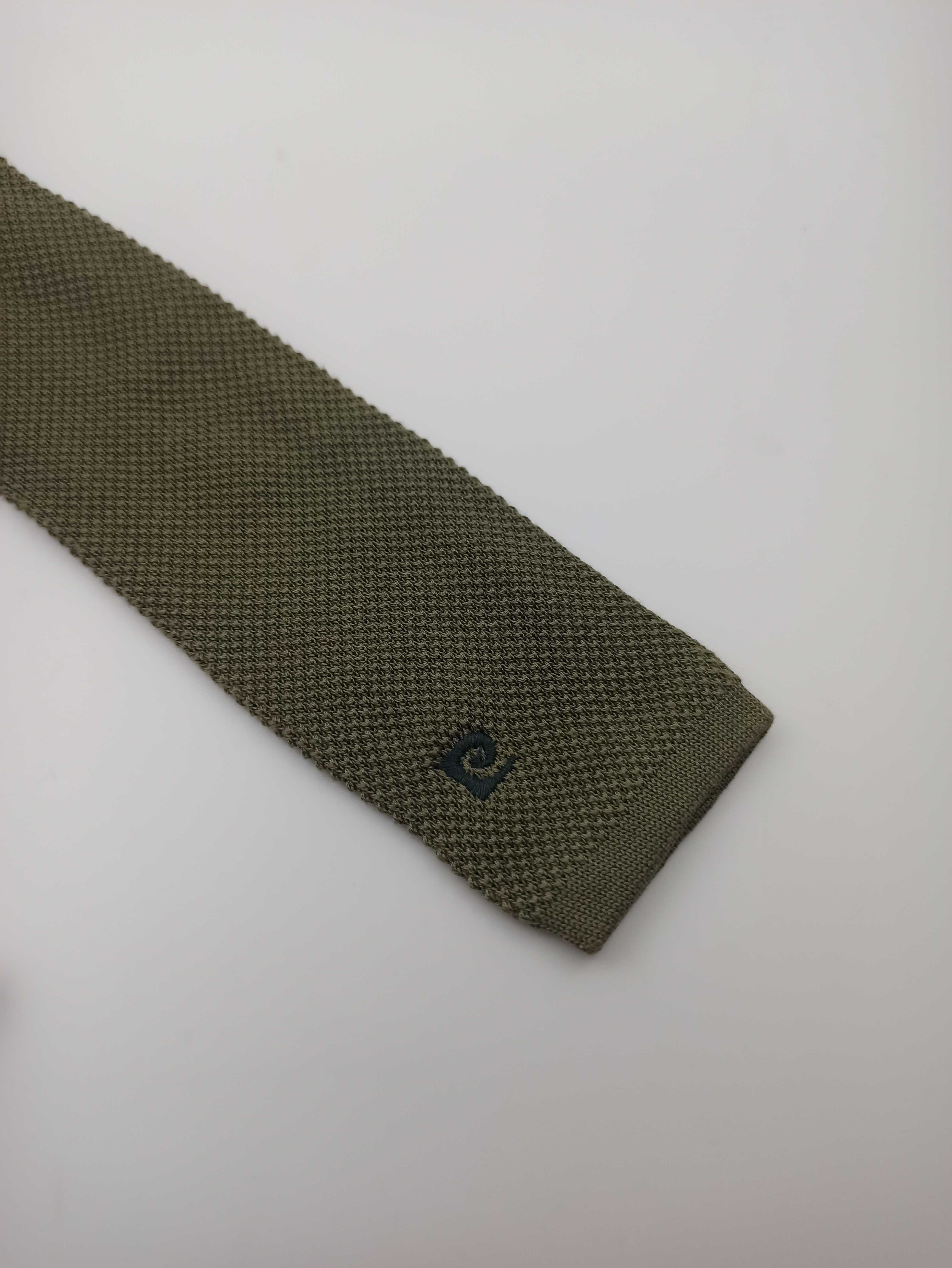 Pierre Cardin bawełniany krawat knit zielony pc06
