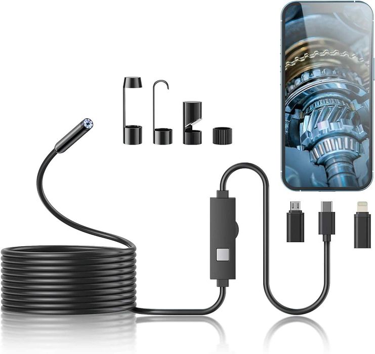 Kamera endoskopowa ze światłem 1920P z 8 diodami LED 5-metrowy kabel