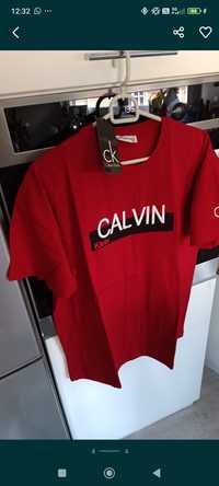 T-shirt męski Calvin Klein 3xl kolor czerwony