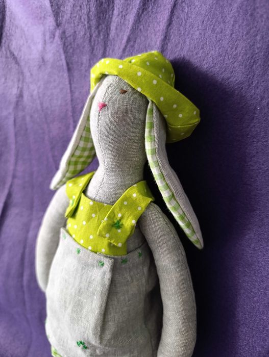 Зайчик Тільда ручної роботи, 38см, еко-матеріали