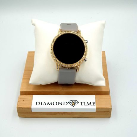 Zegarek LED na wzór smartwatch-a szary pasek cyrkonie