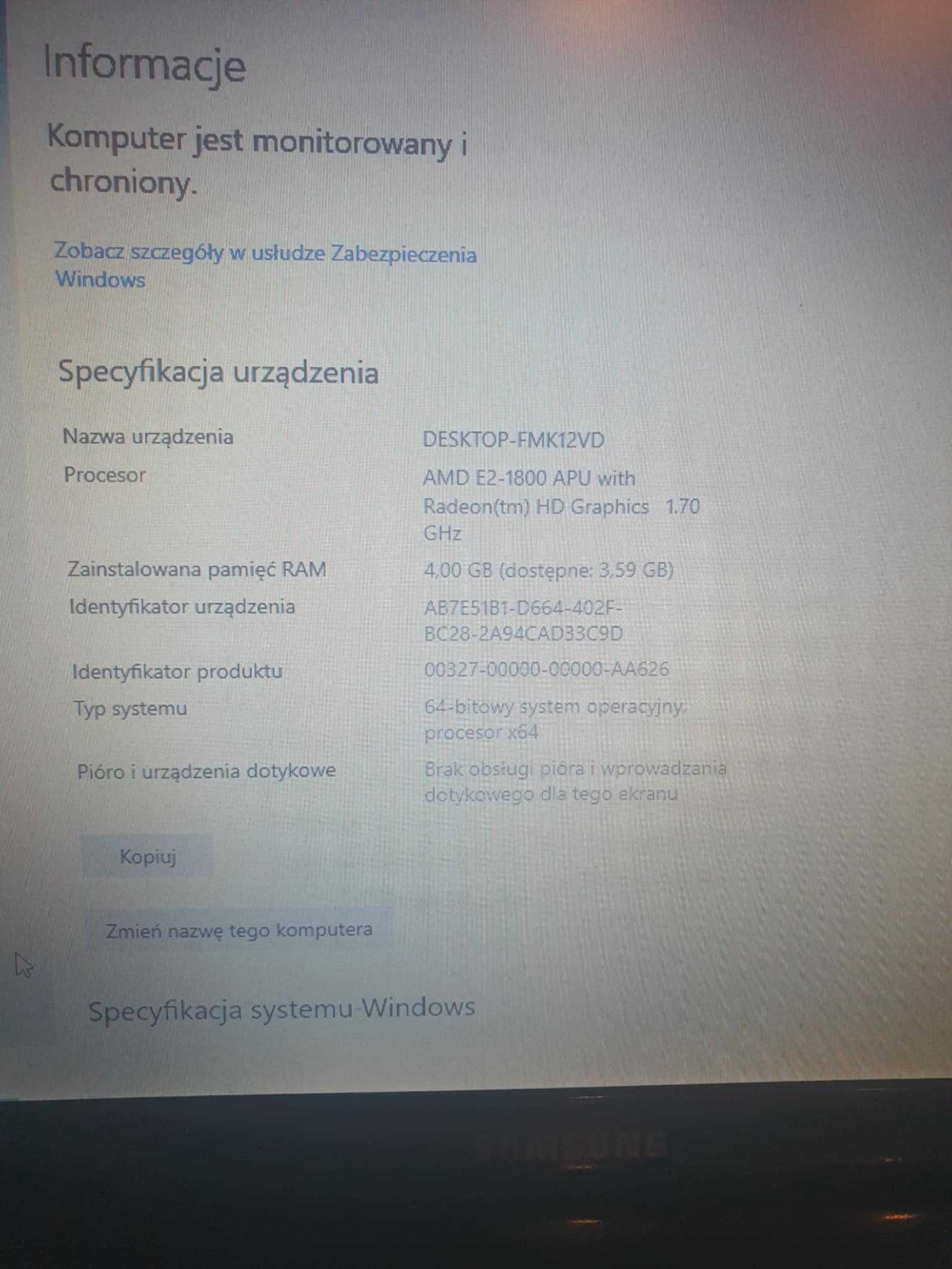 Sprzedam laptop Samsung NP55E