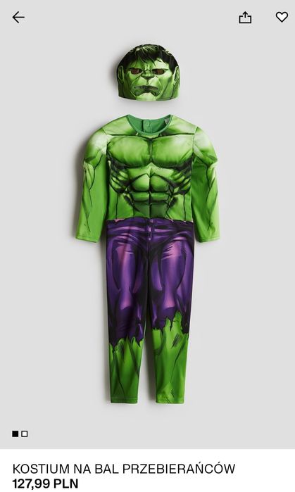 Strój Hulka 134/140 h&m