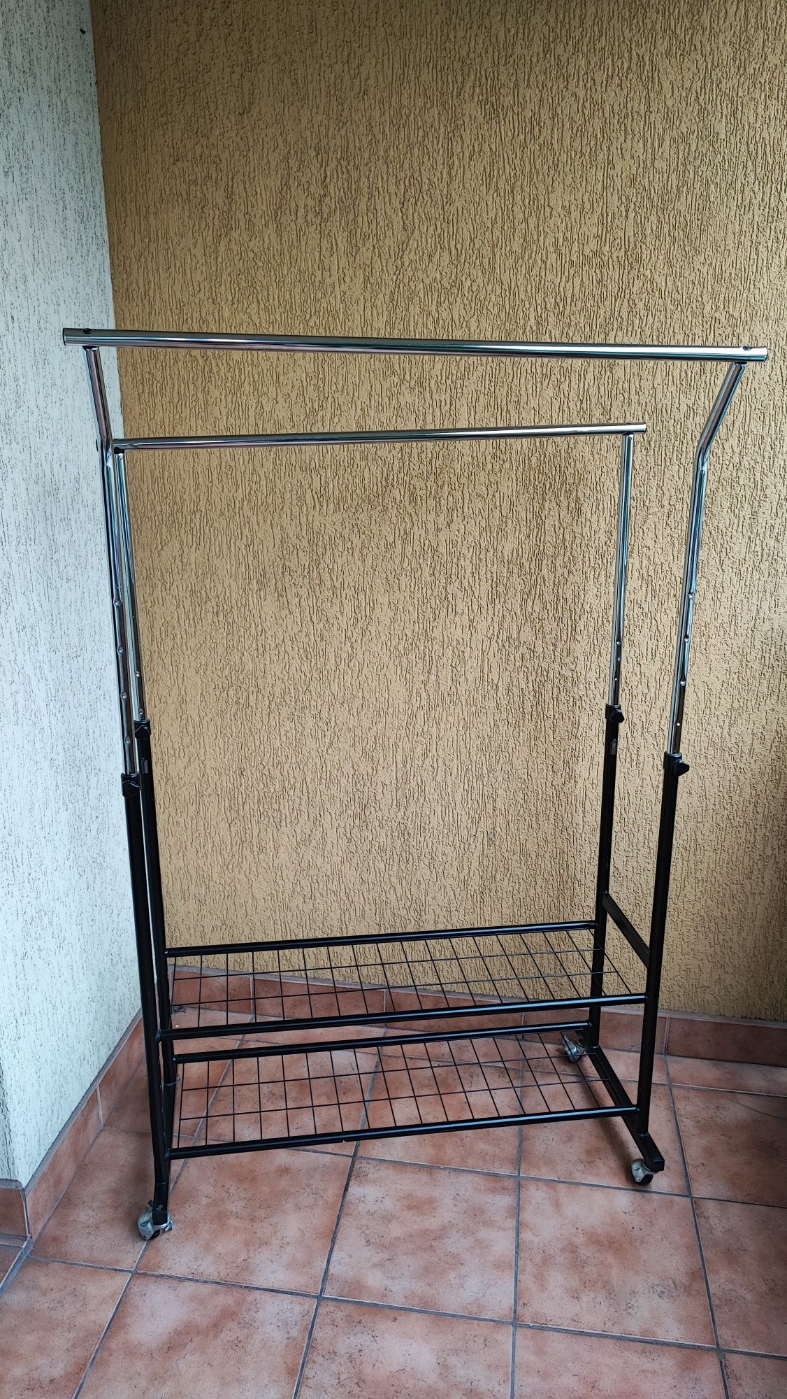 Wieszak regulowany stojak na ubrania podwójny