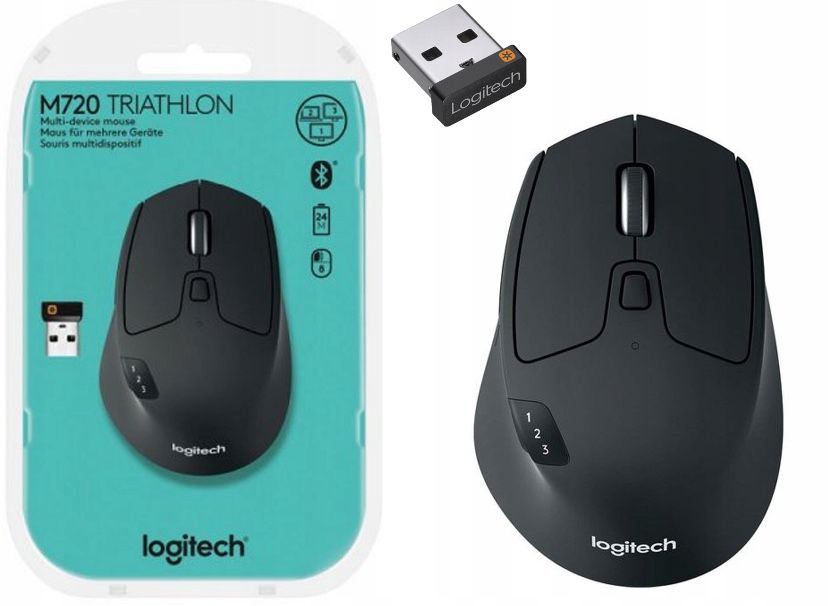 Logitech M720 Triathlon Bezprzewodowa Mysz 1000DPI do 3 urządzeń