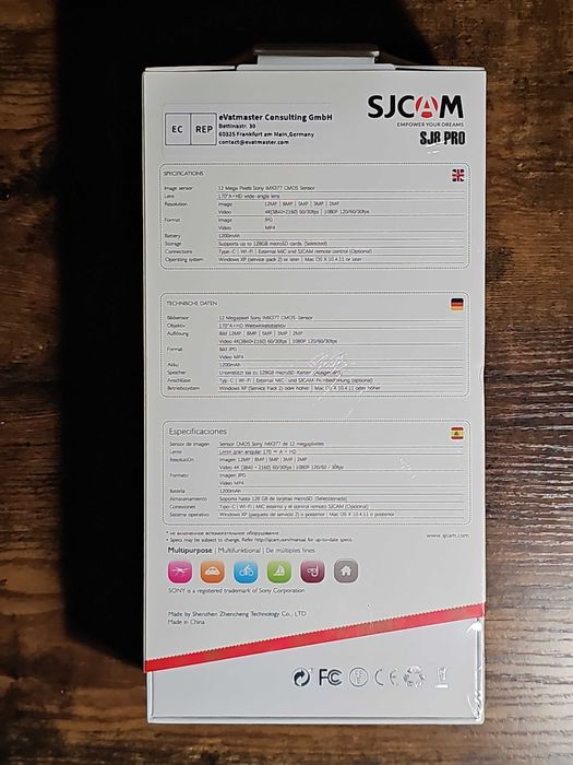 Kamera SJCAM SJ8 Pro Czarny
Ultra HD (4K) , Typ matrycy: CMOS