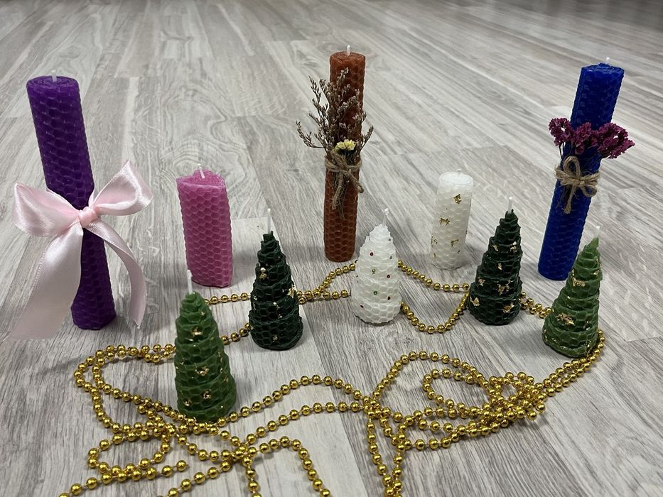 Свічки з вощини ручної роботи