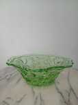 Taça Vintage em Vidro Verde Texturizado Depression Glass