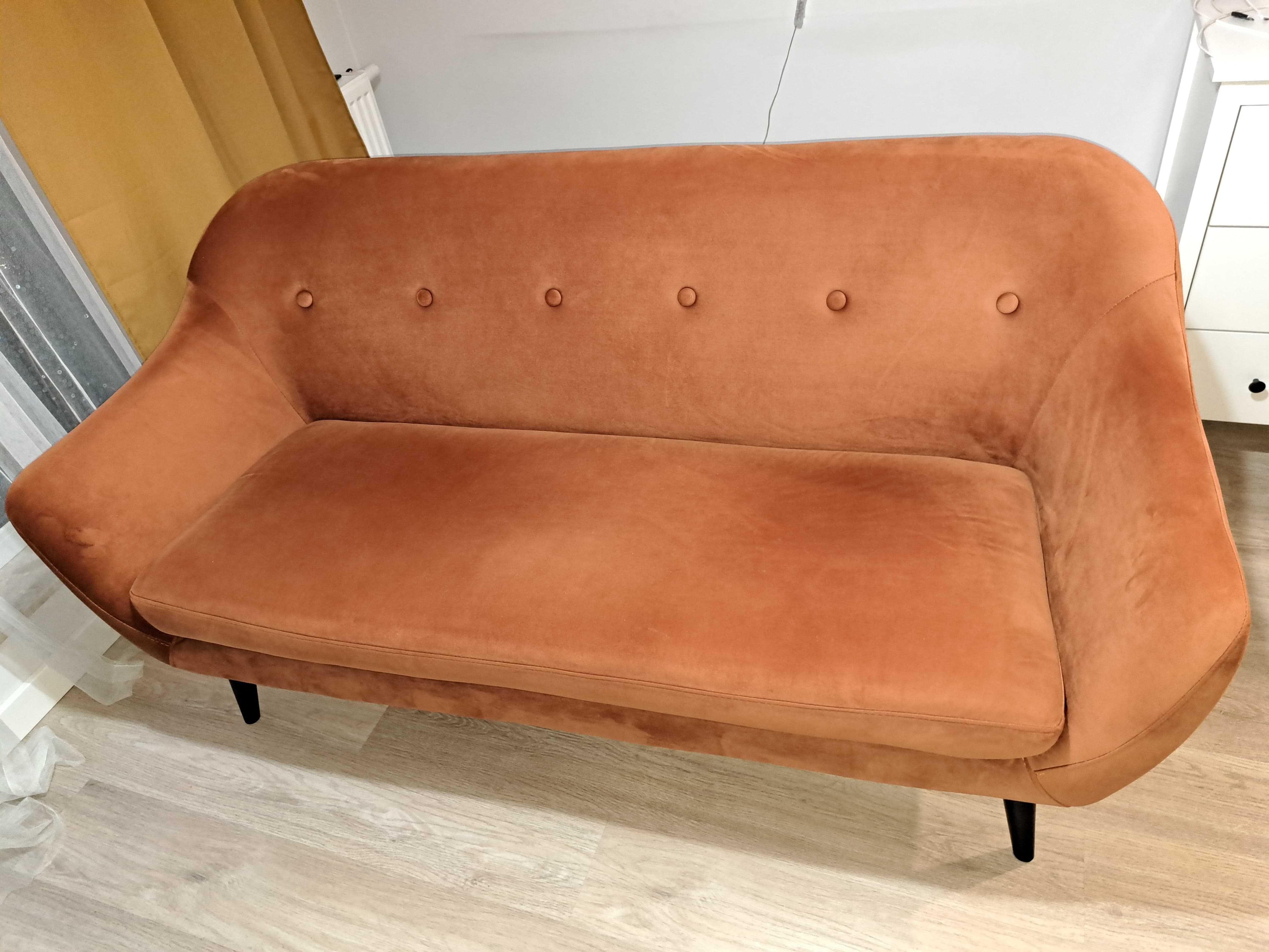 Kanapa , sofa EGEDAL 2,5 Miejscowa  Aksamit Pomarańcz