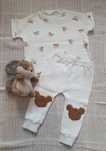 Zestaw legginsy t-shirt 86 little surprise miś misie niedźwiedź