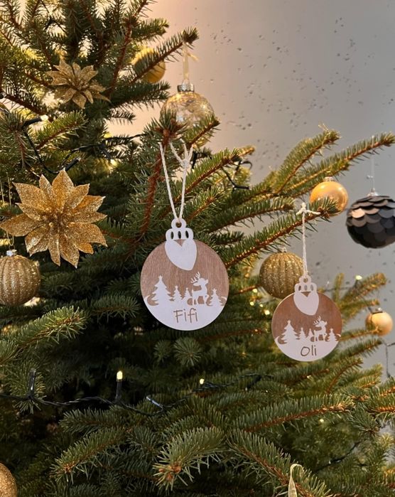 Ozdoby świąteczne- bombki drewniane