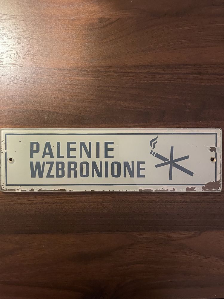 Tabliczka PRL Palenie Zabronione