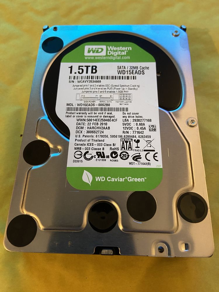 HDD 1.5 Tb.  Western Digital.